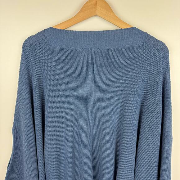 Soft Surroundings Womens Blue Poncho One Size | Oversized Flowy Classic Mature - Picture 6 of 9